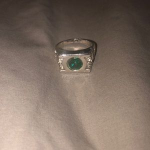 Green Lantern Silver Plated Ring